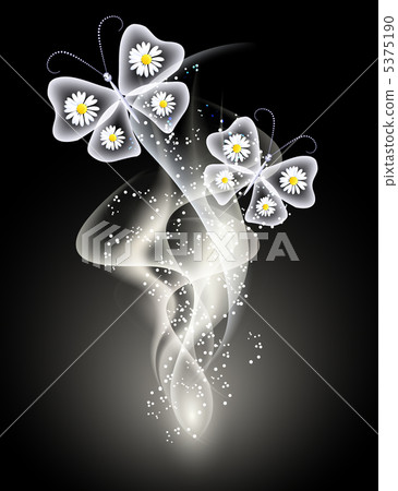 Background with smoke and butterfly 5375190