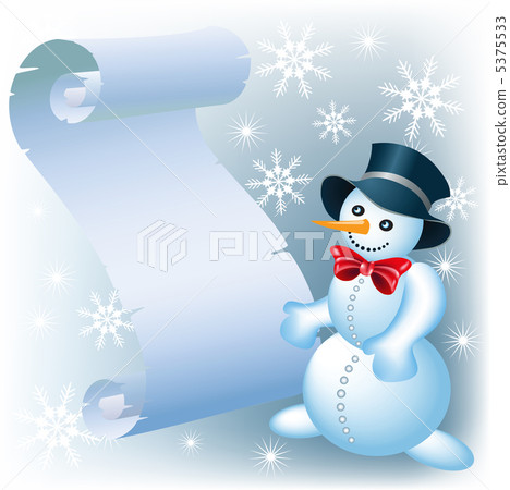 Snowman and parchment Snowman and parchment 5375533