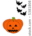 Halloween pumpkin & bat [solid color] 5381808