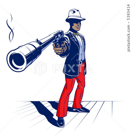 cartoon illustration of mobster 5393414