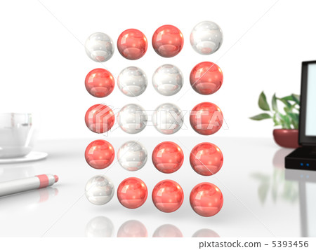 Alphabetical icon composed of balls 5393456