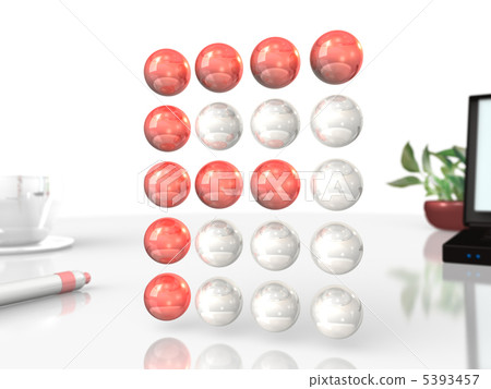 Alphabetical icon composed of balls 5393457