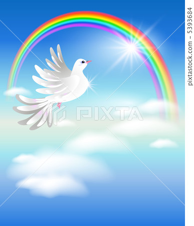 Pigeon and rainbow 5393684