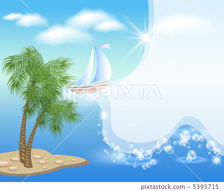 Palm tree and sailboat Palm tree and sailboat 5393715