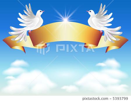 Doves and golden ribbon 5393799