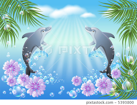 Dolphins leaps from water Dolphins leaps from water 5393800