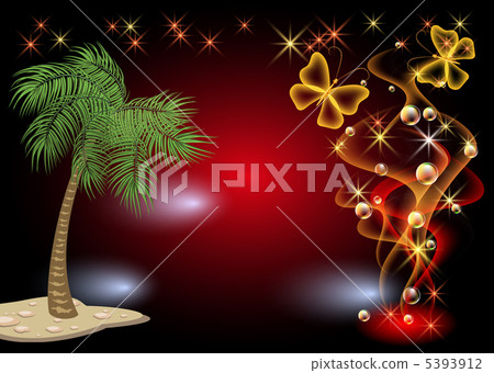 Palm, stars, smoke and butterfly Palm, stars, smoke and butterfly 5393912