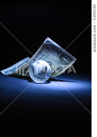 Glass Globe And One Dollar Glass Globe And One Dollar 5394156