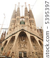 Sagrada Familia正在建設西班牙巴塞羅那的世界遺產 5395397