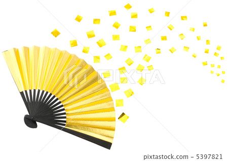 Fans of gold and confetti Fans of gold and confetti 5397821