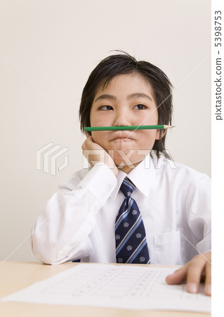 A boy with an embroidery under a nose 5398753