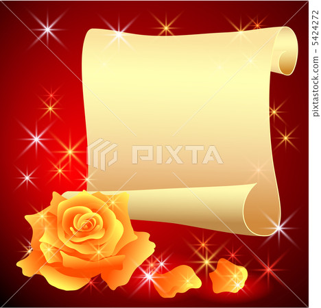 Rolled parchment and rose Rolled parchment and rose 5424272