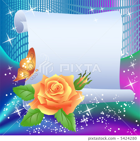 Magic background with paper and rose Magic background with paper and rose 5424280