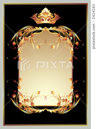 Luxurious golden ornament and crown Luxurious golden ornament and crown 5424283