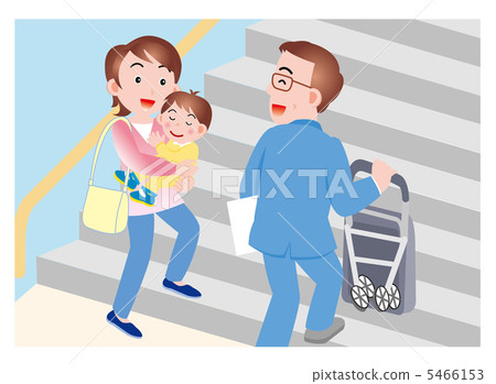 樓梯和嬰兒車 樓梯和嬰兒車 5466153