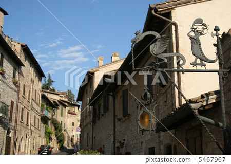 阿西西意大利歐洲街道 5467967