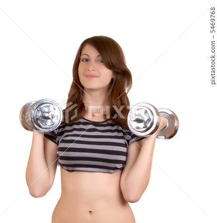 girl with dumbbells girl with dumbbells 5469768