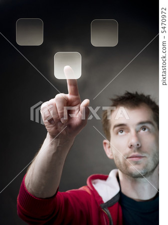 Young Man Pushing The Button Young Man Pushing The Button 5470972