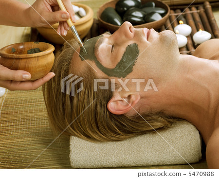 Spa. Handsome Man With A Mud Mask On His Face Spa. Handsome Man With A Mud Mask On His Face 5470988