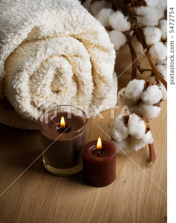 Cotton Towel And Candles Cotton Towel And Candles 5472754