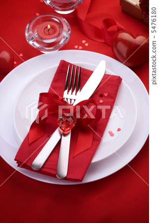 Romantic Dinner. Table place setting for Valentine's Day Romantic Dinner. Table place setting for Valentine's Day 5476180