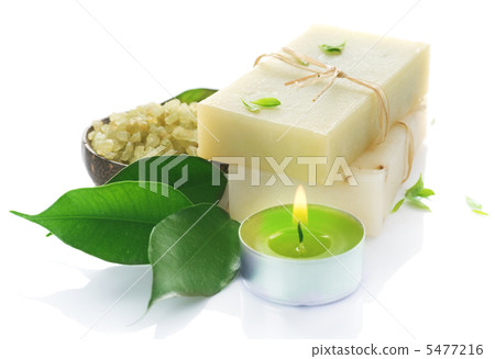 Natural Handmade Soap Over White. Spa 5477216