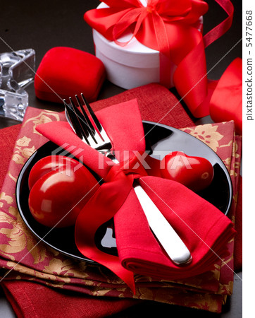 Valentine's Day Romantic Dinner. Table Setting Valentine's Day Romantic Dinner. Table Setting 5477668