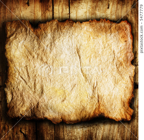Old Paper sheet over wooden background Old Paper sheet over wooden background 5477779