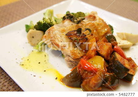 Chicken grilled caponata sauce Chicken grilled caponata sauce 5482777