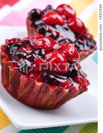 Cake with Berries over white 5483494