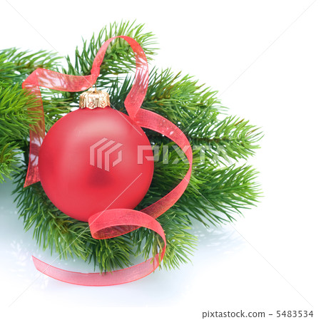 Christmas and New Year Decoration over white Christmas and New Year Decoration over white 5483534