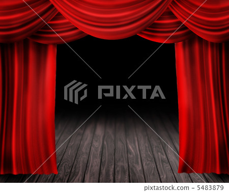 Theater Stage And Red Curtain Theater Stage And Red Curtain 5483879