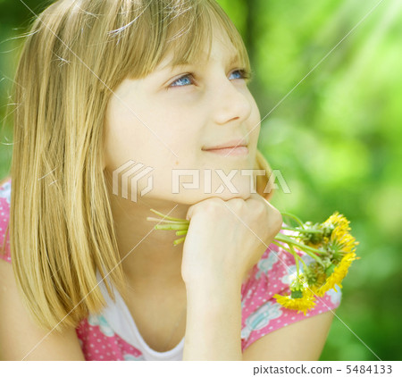Beautiful Happy Little Girl Outdoor Portrait Beautiful Happy Little Girl Outdoor Portrait 5484133