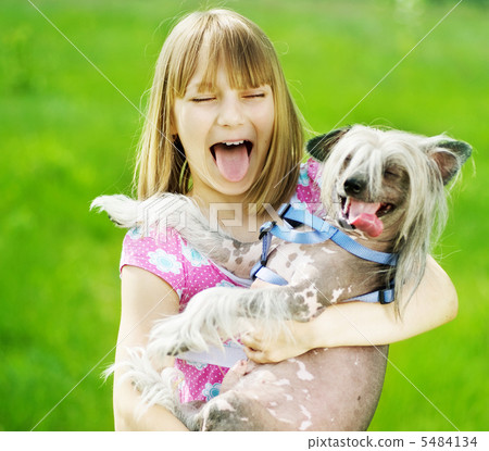 Funny Girl And Dog 5484134