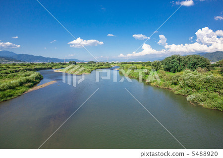 The Chikumagawa River running around Chikuma-shi 5488920