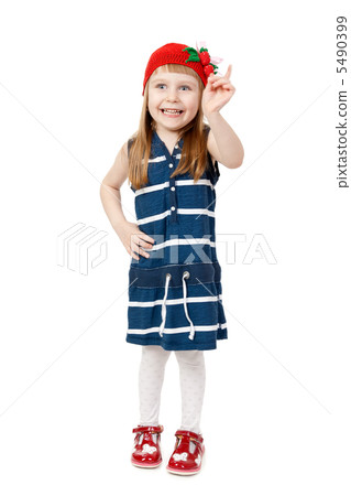Happy smiling little girl isolate on white background 5490399
