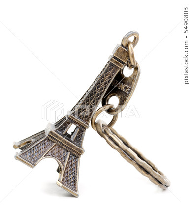 Small bronze copy of Eiffel tower figurine isolated on white bac Small bronze copy of Eiffel tower figurine isolated on white bac 5490803