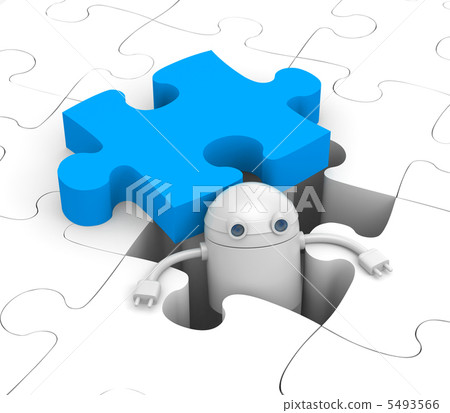 Robot find the necessary puzzle 5493566