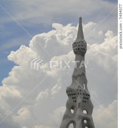 PL tower and cloud cover PL tower and cloud cover 5494077
