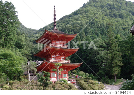 夏日國家Chukokuji三塔的Mimasaka 5494454