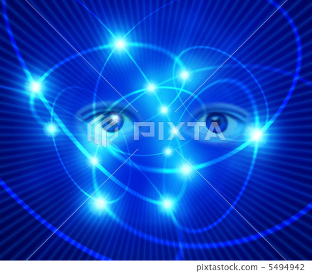 Eyes looking at the ring of light and the network 5494942