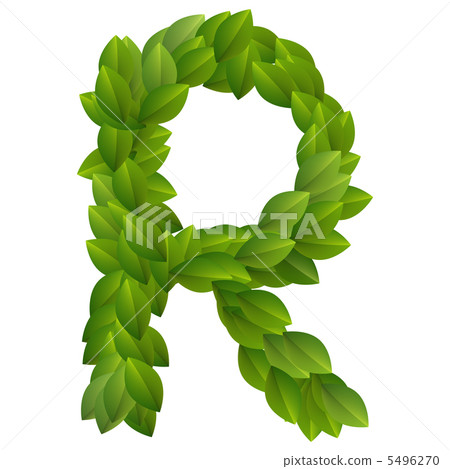 Letter R of green leaves alphabet Letter R of green leaves alphabet 5496270