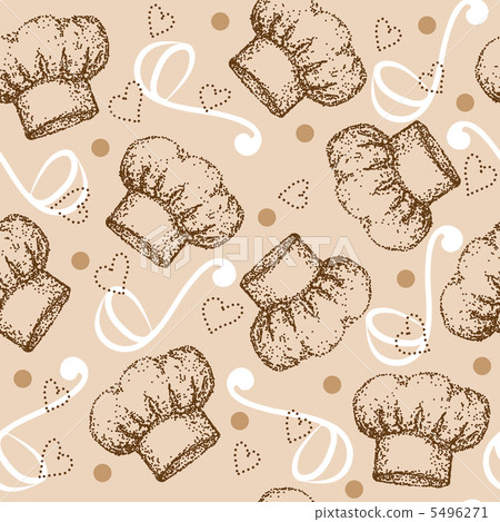 Cooking seamless pattern with chef hat 5496271