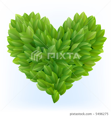 Heart symbol in green leaves Heart symbol in green leaves 5496275