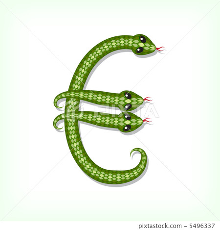 Snake font. Euro symbol Snake font. Euro symbol 5496337