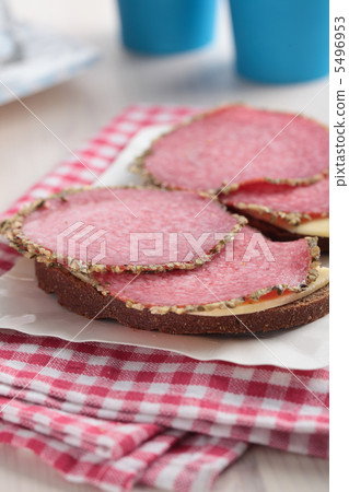 Sandwiches on a paper plate Sandwiches on a paper plate 5496953
