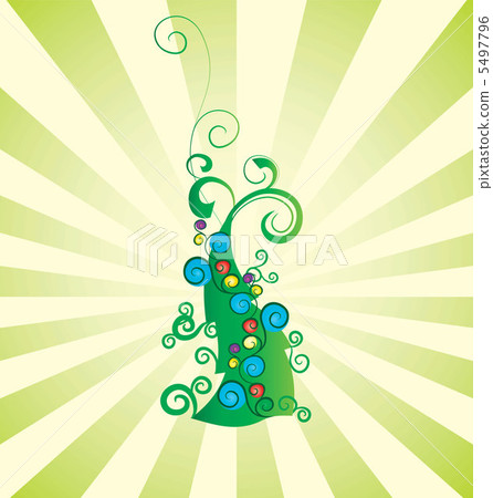 vintage christmas tree vector illustration - Stock Illustration ...