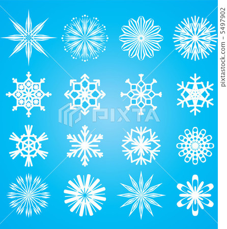 vector snowflakes set on blue background - Stock Illustration [5497902 ...