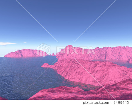 桃紅色地球和藍天 5499445