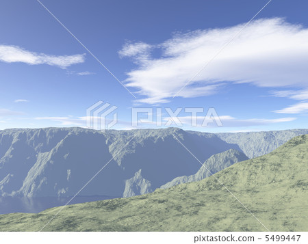 Blue sky and deeply collapsed earth 5499447